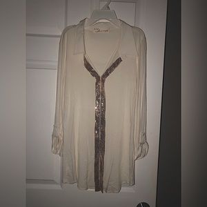 Vintage Havana White sequin insert top size M​